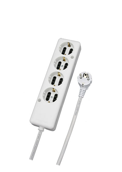 4Way socket outlet with cable